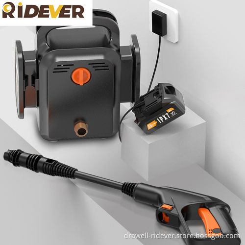 Ridever High Pressure Cleaner Washer Gun For Car 21V 30000MA Foampot Floor-standing Wireless Pressure Washer Gun Car